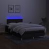 vidaXL Krevet box spring s madracem LED crni 120 x 190 cm od tkanine