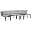 vidaXL 5-dijelni set vrtnih sofa s jastucima čelik obložen prahom crni