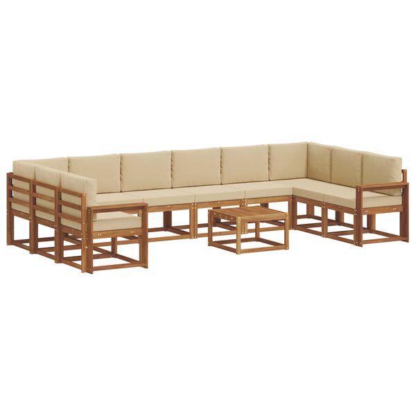 vidaXL Set vanjskih sofa s jastukom 11 pcs Prirodna i bež