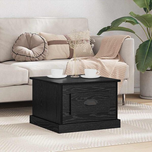 vidaXL Kava Stol Crni hrast 50 x 50 x 35 cm Konstruirano drvo