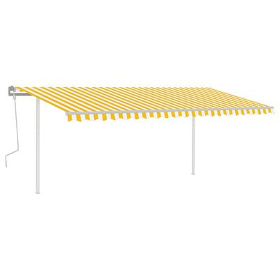 vidaXL Tenda na ručno uvlačenje s LED svjetlima 5x3,5 m žuto-bijela