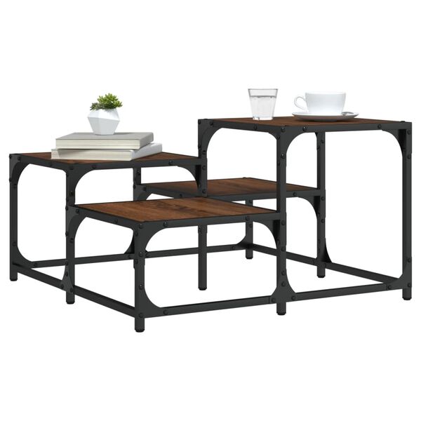 vidaXL Stolić za kavu smeđa boja hrasta 68x68x40 cm konstruirano drvo