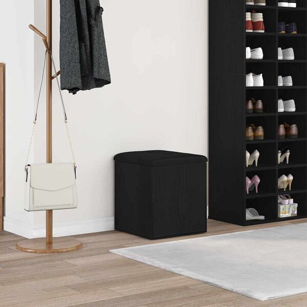 vidaXL Klupa za pohranu Crni hrast 42 x 42 x 45 cm Konstruirano drvo