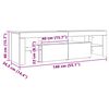 vidaXL TV ormarić s LED svjetlima boja dimljenog hrasta 140x36,5x40 cm