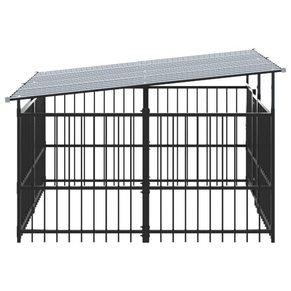 vidaXL Vanjski kavez za pse s krovom čelični 3,75 m&sup2;