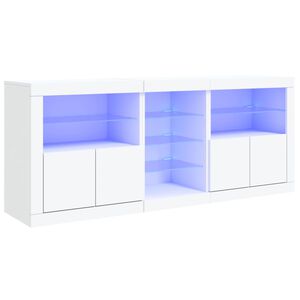 vidaXL Komoda s LED svjetlima bijela 181,5x37x67 cm