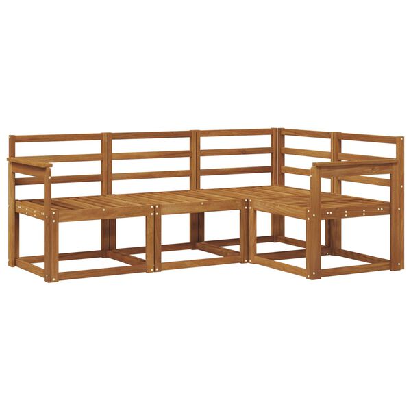 vidaXL Set vanjskih sofa 4 pcs Prirodna Čvrsto drvo akacije