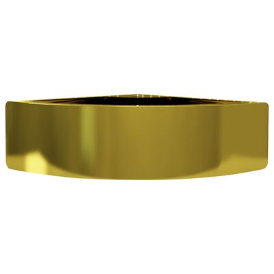 vidaXL Umivaonik sa zaštitom od prelijevanja 45x32x12,5 cm keramički zlatni