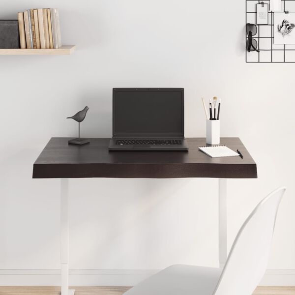 vidaXL Stolna ploča tamnosmeđa 80x40x(2-6) cm obrađena hrastovina