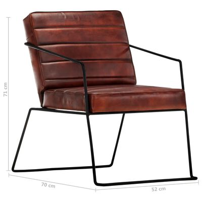 vidaXL Fotelja od prave kože tamnosmeđa
