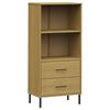 vidaXL Regal za knjige s 2 ladice smeđi 60 x 35 x 128,5 cm drveni OSLO