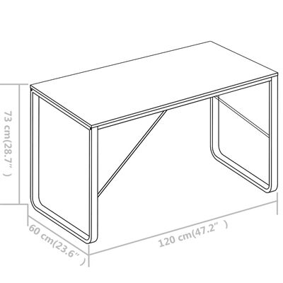 vidaXL Stol za računalo bijeli 120 x 60 x 73 cm