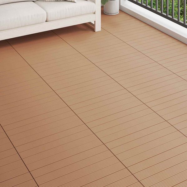 vidaXL Pločice za decking 6 pcs Smeđa 60 x 30 cm Drvoplastična smjesa