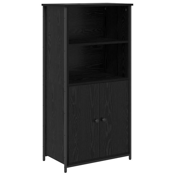 vidaXL Highboard Crni hrast 62 x 36 x 121,5 cm Konstruirano drvo