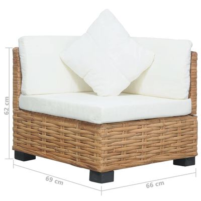 vidaXL Kutna sofa od prirodnog ratana s jastucima