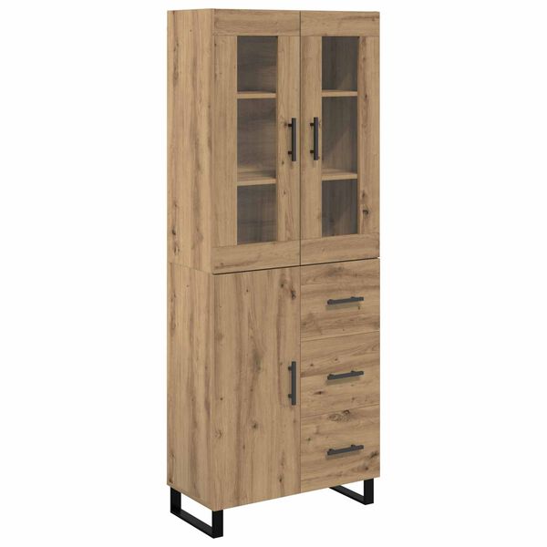 vidaXL Highboard s ladicama 2 pcs Umjetnički hrast Konstruirano drvo