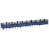 vidaXL Vrtna sadilica s klinovima plava siva 363,5x43,5x43,5 cm PP
