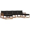 vidaXL Set vanjskih sofa s jastukom 6 pcs Prirodna i crna