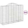 vidaXL Lučne gabionske ko&scaron;are 15kom 200x50x140/160cm pocinčano željezo