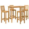 vidaXL Vanjski bar set 5 kom. Neprerađeno Čvrsto teak drvo