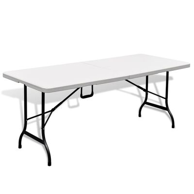 vidaXL Sklopivi vrtni stol bijeli 180 x 75 x 74 cm HDPE