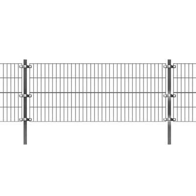 vidaXL Panel ograda sa stupovima od željeza obloženog prahom 6 m