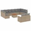 vidaXL 13-dijelni set vrtnih sofa s jastucima poliratan Bež