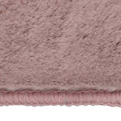 vidaXL Tepih od umjetnog zečjeg krzna 180 x 270 cm blijedo ružičasti