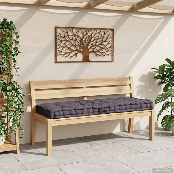 vidaXL Paletni podni jastuk pamučni 120 x 80 x 10 cm antracit