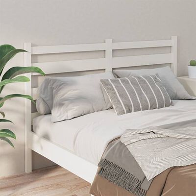 vidaXL Uzglavlje za krevet bijelo 141 x 4 x 100 cm od masivne borovine
