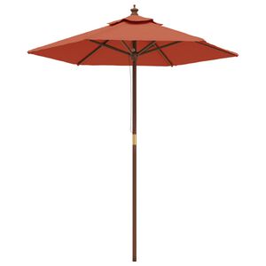 vidaXL Vrtni suncobran s drvenim stupom terakota 196 x 231 cm