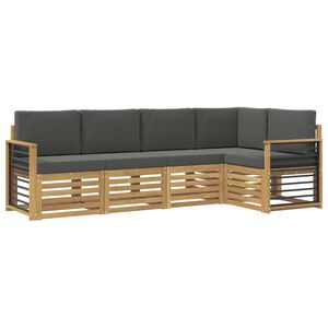 vidaXL Set vanjskih sofa 5 kom. Bijela i antracit Poliester
