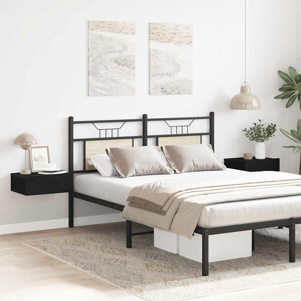 vidaXL Plutajući noćni ormarići 2 kom. crni hrast 40x32x15 cm inženjerski drvo