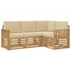 vidaXL Set vanjskih sofa 4 kom. Bijela i bež Poliester