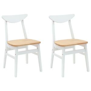 vidaXL Trpezarijske stolice 2 pcs Bijelo 42 x 47.5 x 81 cm
