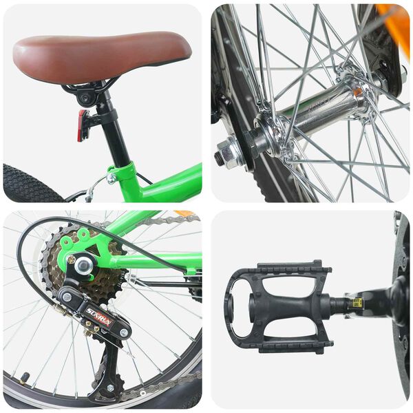 vidaXL Kids Mountain Bike 20 Inča 6-Speed za 5-8 godina Zelena