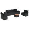 vidaXL 9-dijelni set vrtnih sofa s jastucima crni od poliratana