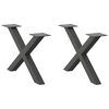 vidaXL Noge za klub stolić u obliku slova X, 2 kom, antracit, 50 x (30-31) cm, čelik