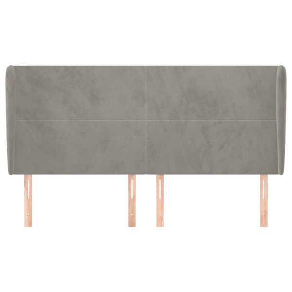 vidaXL Uzglavlje s u&scaron;ima svjetlosivo 163x23x118/128 cm obar&scaron;unasti