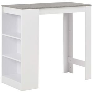 vidaXL Barski stol s policom bijeli 110 x 50 x 103 cm