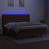 vidaXL Krevet box spring s madracem LED tamnosmeđi 200x200 cm tkanina