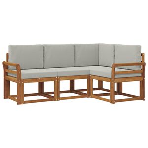 vidaXL Set vanjskih sofa s jastukom 4 pcs Prirodna i svijetlo siva