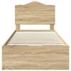 vidaXL Krevetna konstrukcija Sonoma hrast 75 x 190 cm Inženjersko Drvo