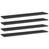 vidaXL Police za knjige 4 kom visoki sjaj crne 100x20x1,5 cm iverica