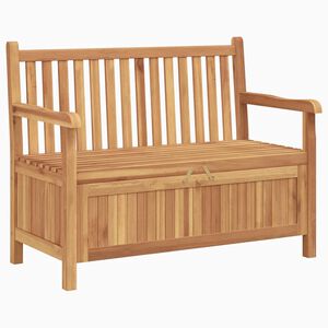 vidaXL klupa s pohranom Smeđa 114 x 60 x 90 cm Čvrsto teak drvo