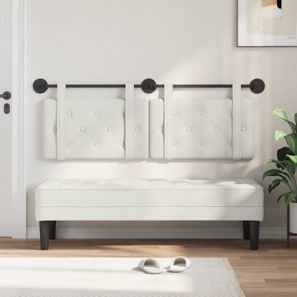 vidaXL Držeće uzglavlje Zidne Bijeli 130 x 55 x 5 cm Lažna koža