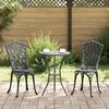 vidaXL Bistro set za vrt 3 pcs Crna Aluminij