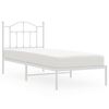 vidaXL Metalni okvir za krevet s uzglavljem bijeli 90 x 190 cm