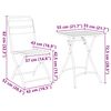 vidaXL Bistro set 3 pcs Bež Čelik