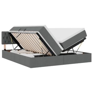 vidaXL Krevet s od storage Tamno siva 180 x 200 cm Lažna koža